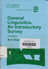 GENERAL LINGUISTICS, AN INTRODUCTORY SURVEY