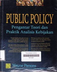 Public policy Pengantar Teori dan prktik Analisis Kebijakan